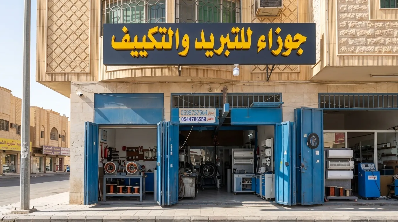 واجهة ومقر مؤسسة جوزاء للتبريد والتكييف بالرياض